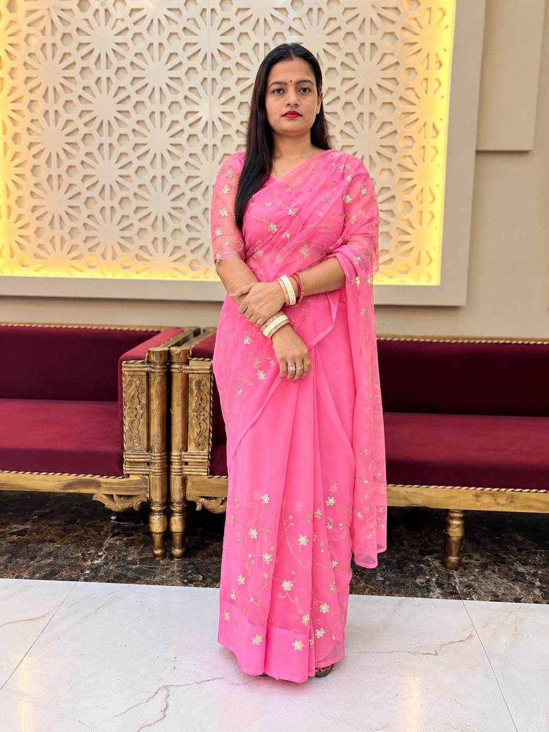 Blush Romance saree